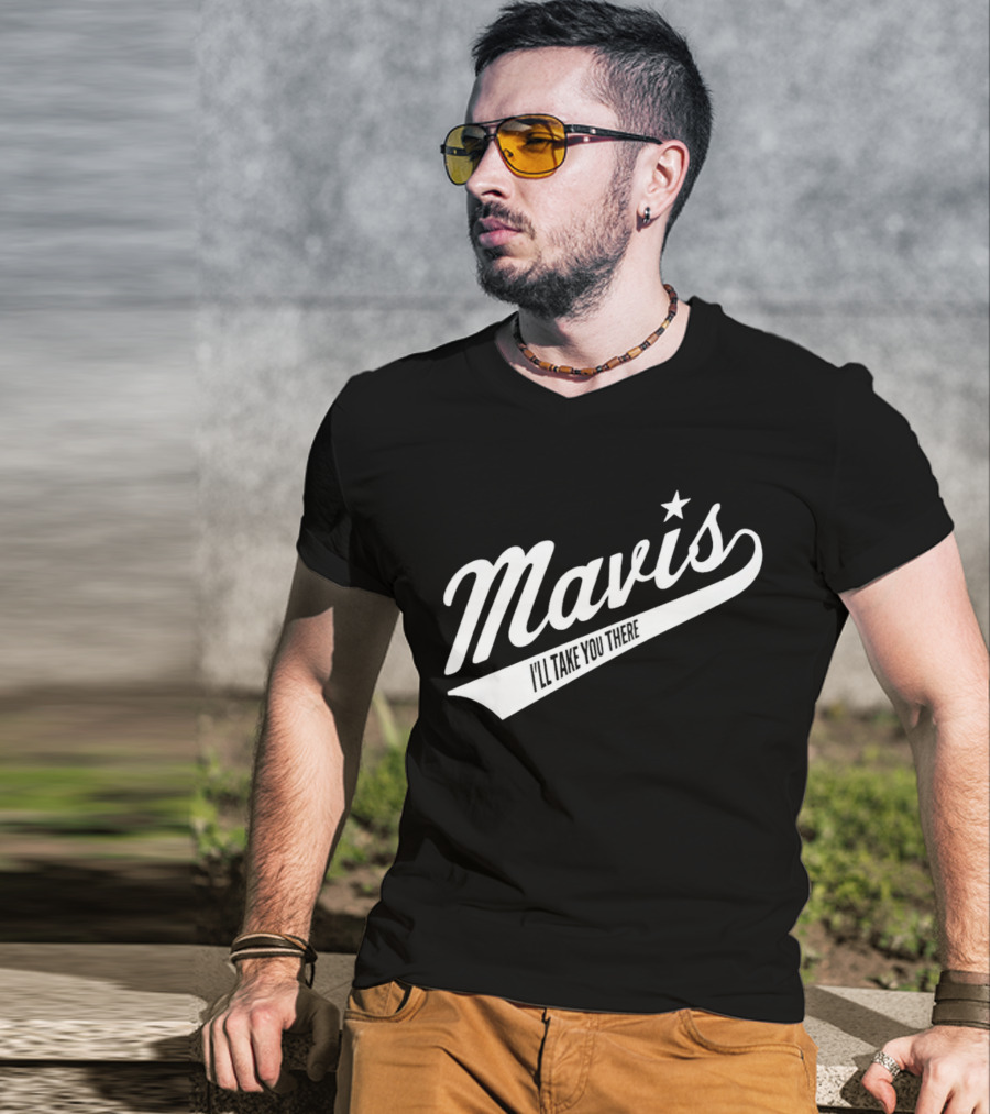 Mavis I'll Take You There Star Icon Vintage Style Baseball Script T-Shirt