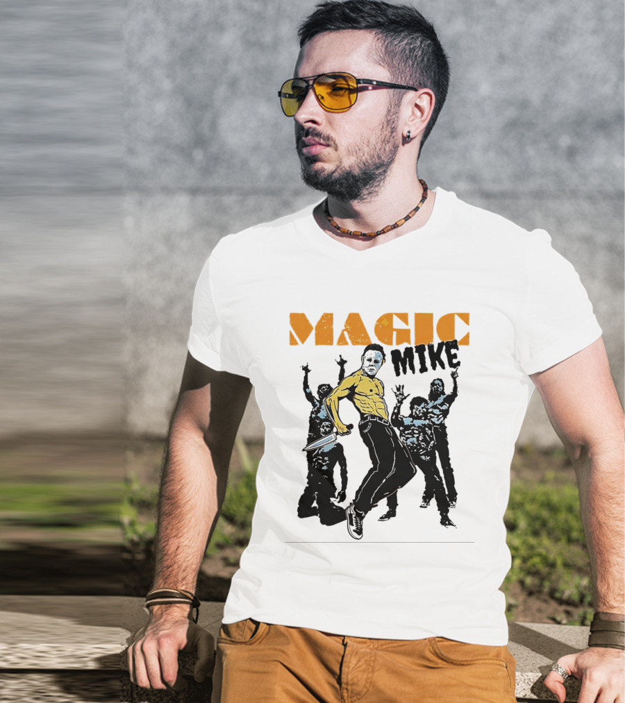 Michael Myers Magic Mike Halloween Crossover Dance Mashup T-Shirt