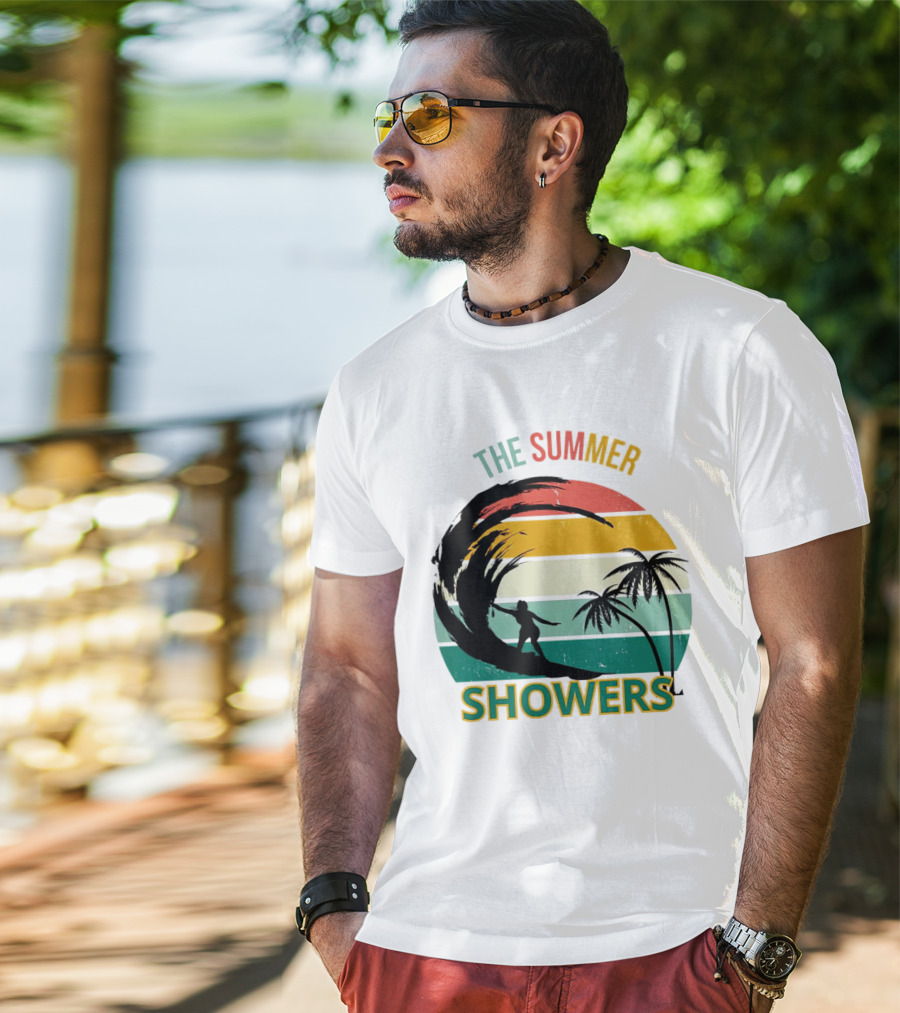 The Summer Showers Surfing Vintage Stripes T-Shirt