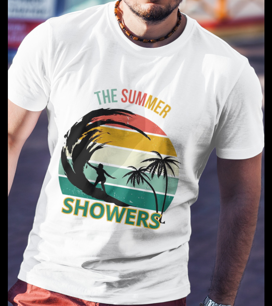 The Summer Showers Surfing Vintage Stripes T-Shirt