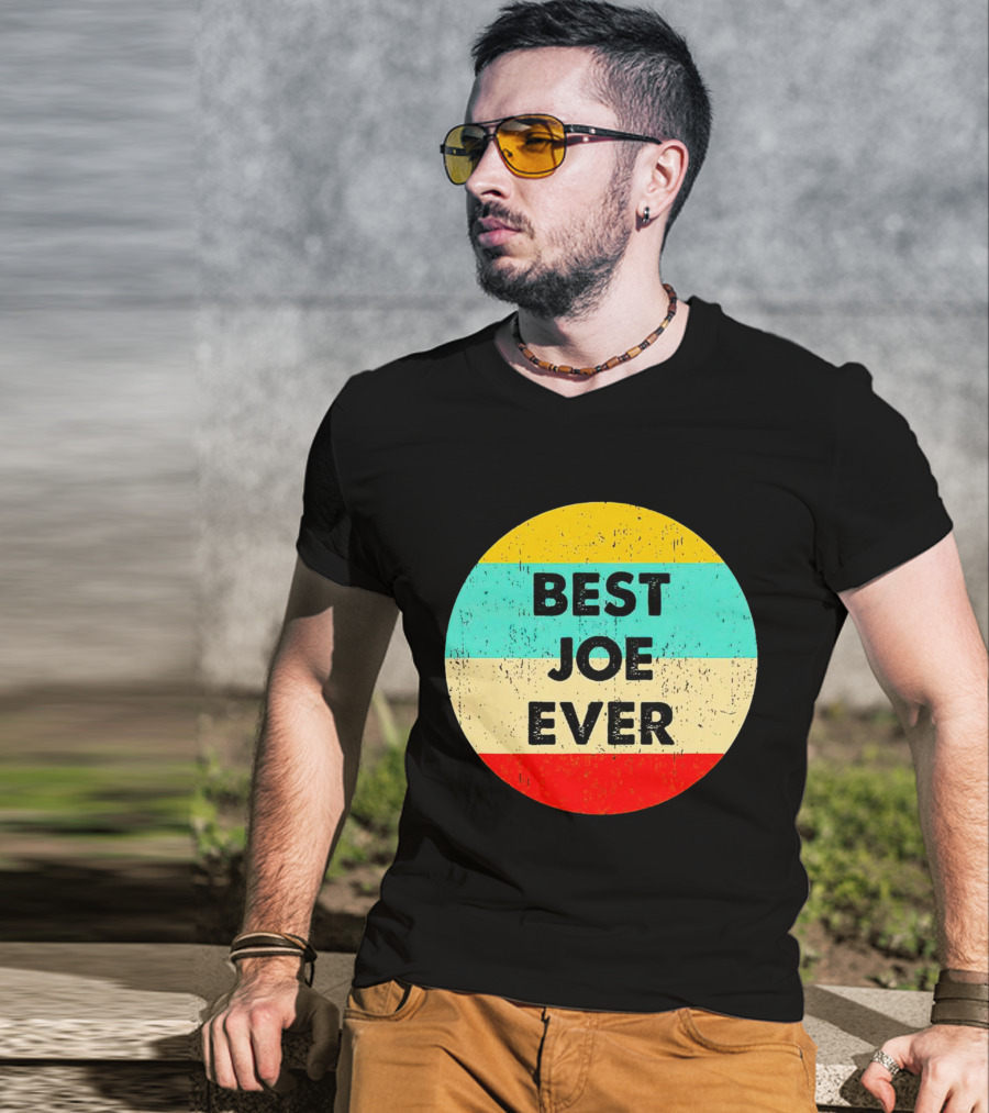 Best Joe Ever Vintage Distressed Retro Circle T-Shirt