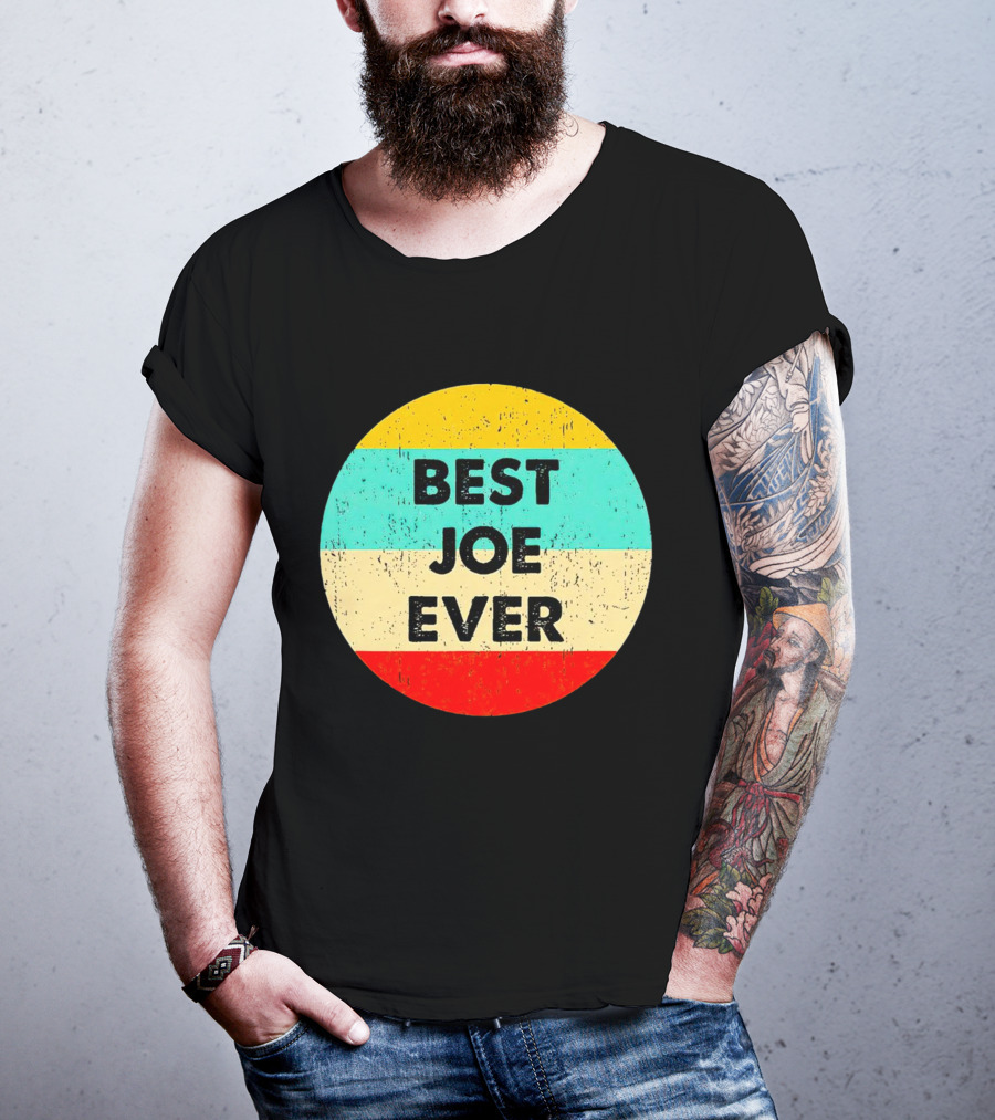 Best Joe Ever Vintage Distressed Retro Circle T-Shirt