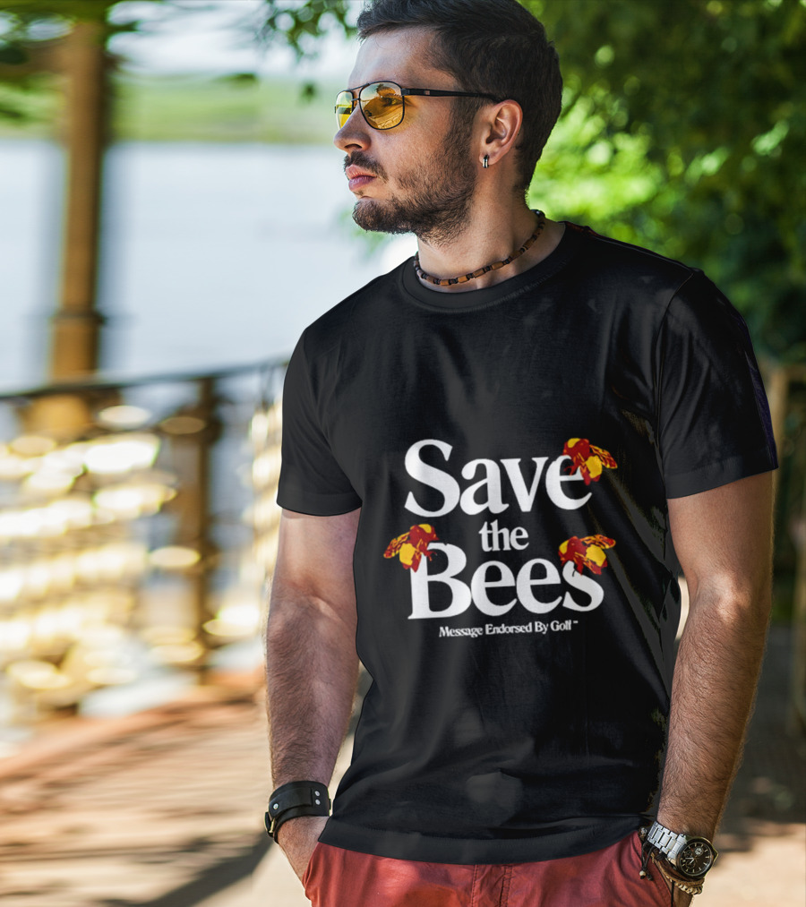 Save The Bees Message Endorsed By Golf T-Shirt