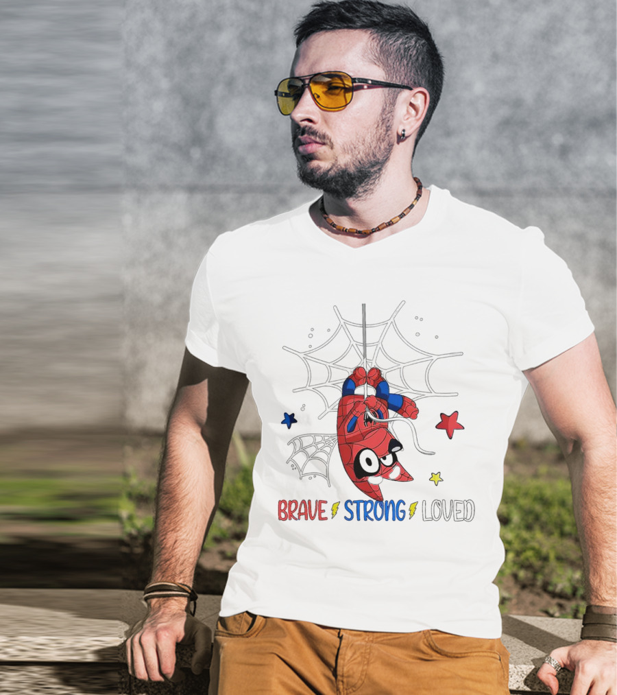 Brave Strong Loved Spider Superhero Dog Web Stars T-Shirt