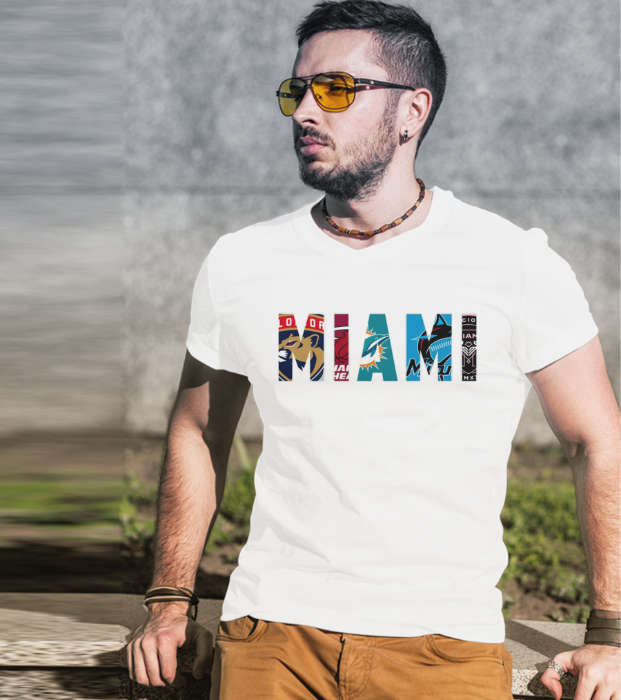 MIAMI Panthers Heat Dolphins Marlins Inter Miami T-Shirt