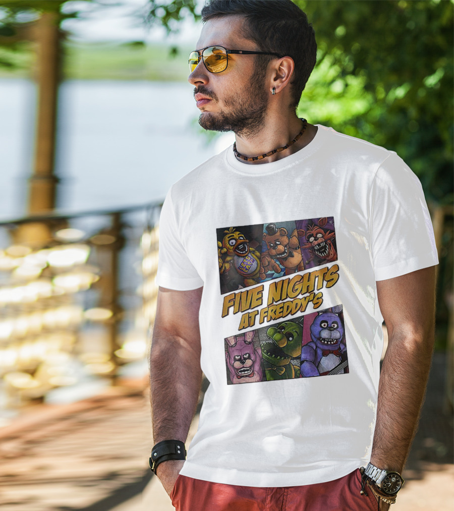 Five Nights At Freddy's Let's Eat Characters Montage T-Shirt