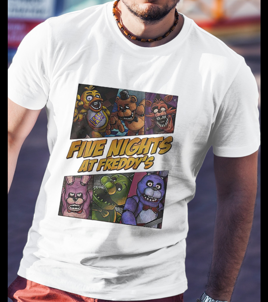 Five Nights At Freddy's Let's Eat Characters Montage T-Shirt