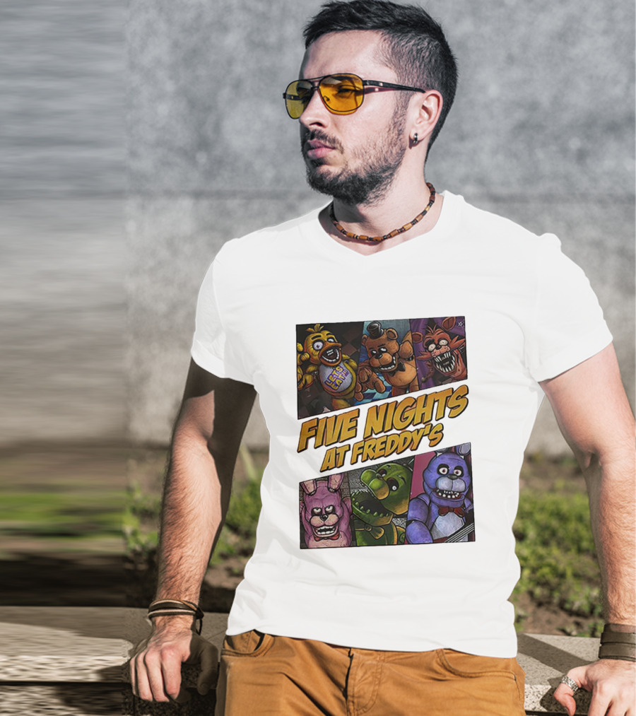 Five Nights At Freddy's Let's Eat Characters Montage T-Shirt
