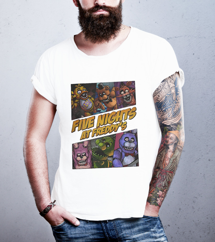 Five Nights At Freddy's Let's Eat Characters Montage T-Shirt