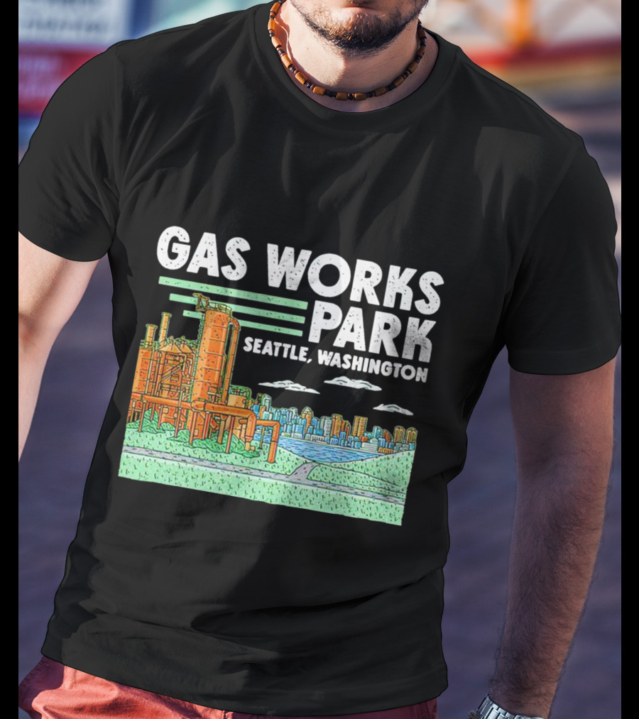 Gas Works Park Seattle Washington Industrial Landmark Skyline T-Shirt