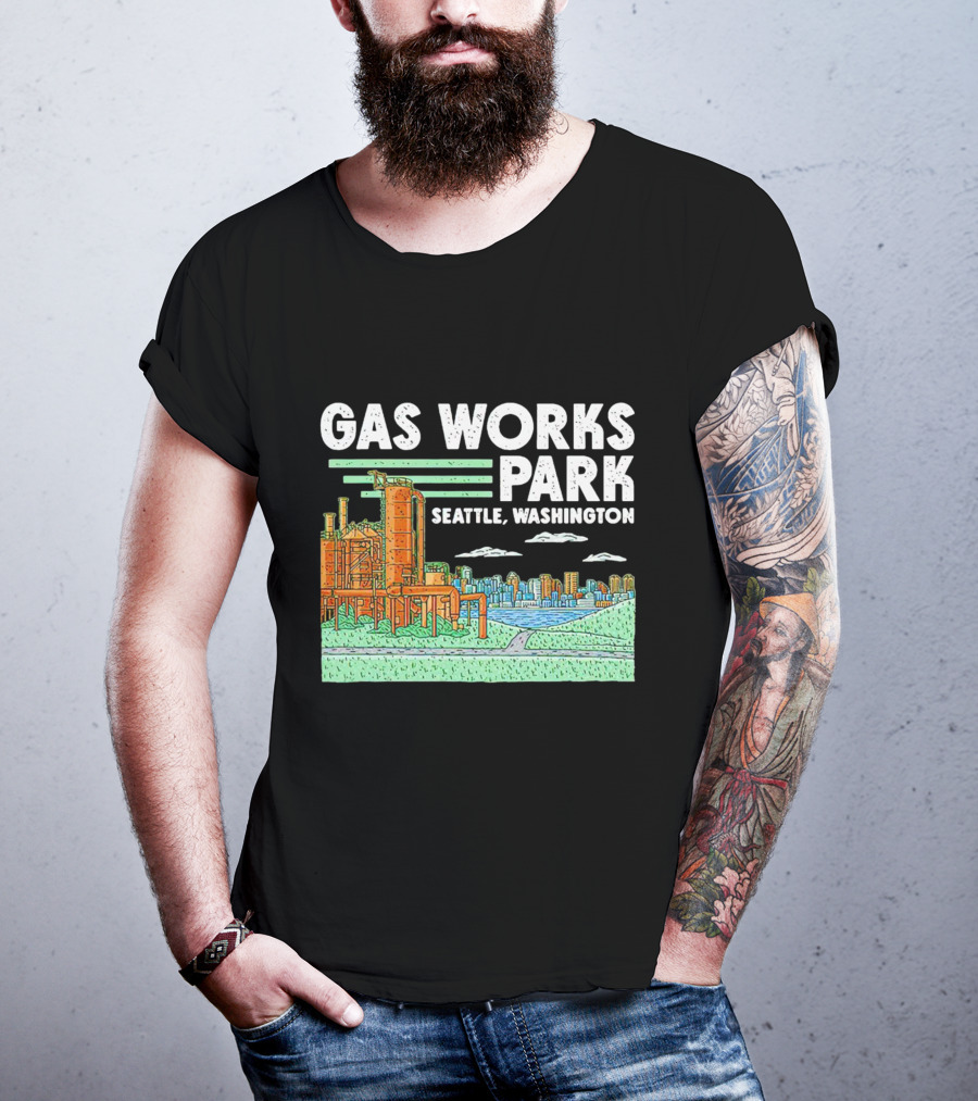 Gas Works Park Seattle Washington Industrial Landmark Skyline T-Shirt