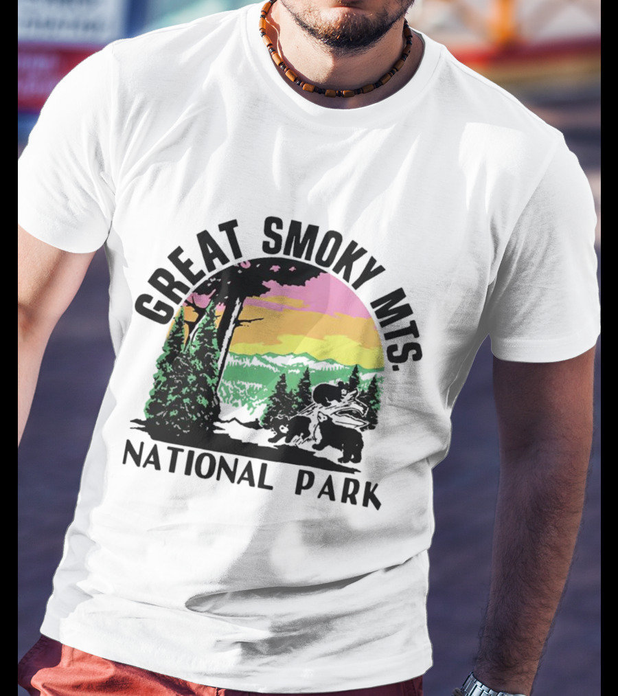 Great Smoky Mts National Park Sunset With Forest And Bears T-Shirt