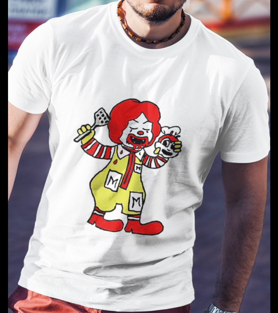 Mcdonalds X Jollibee Horror Crossover Halloween Mashup Character T-Shirt