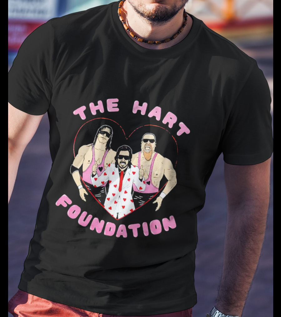 The Hart Foundation Bret The Hitman Hart And Jim The Anvil Neidhart T-Shirt