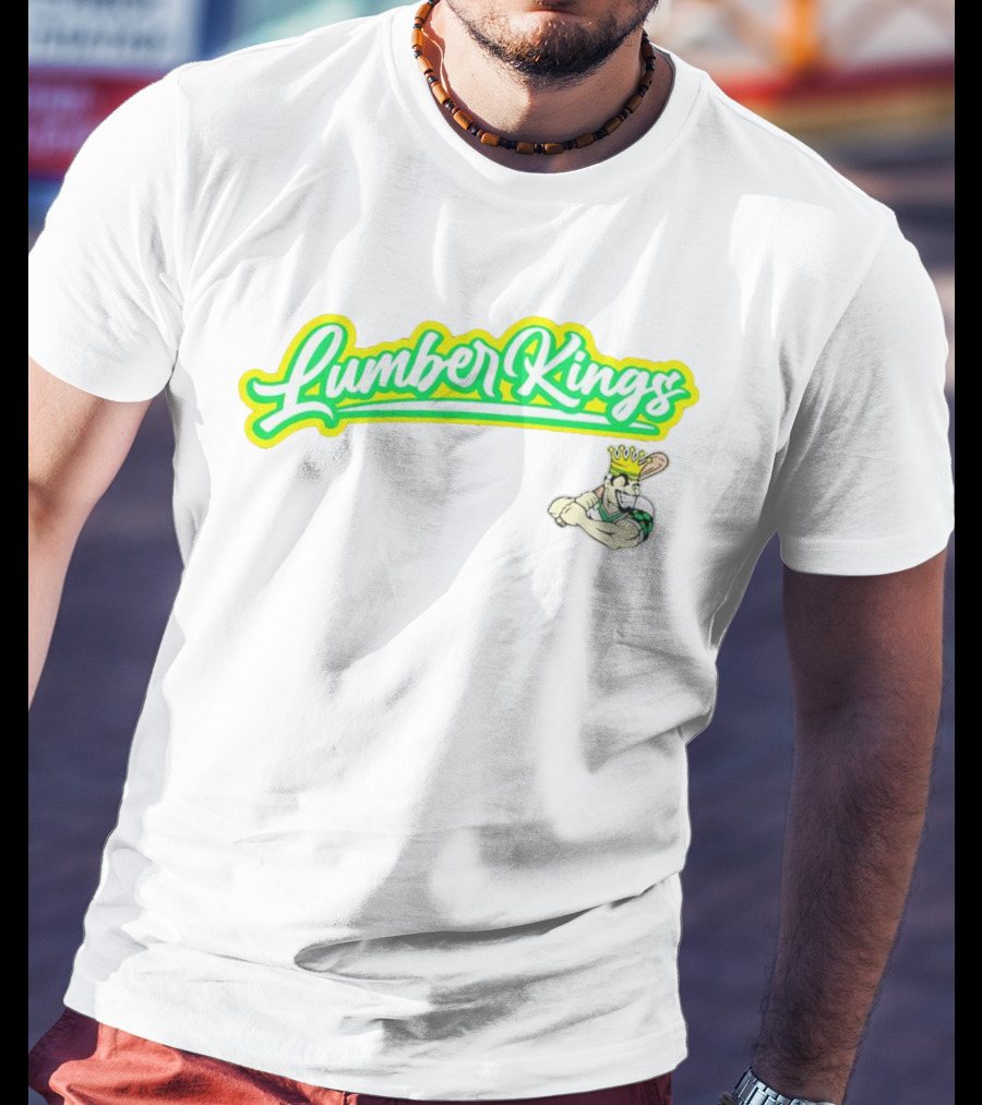 LumberKings Baseball Script With Crowned Bat Mascot T-Shirt