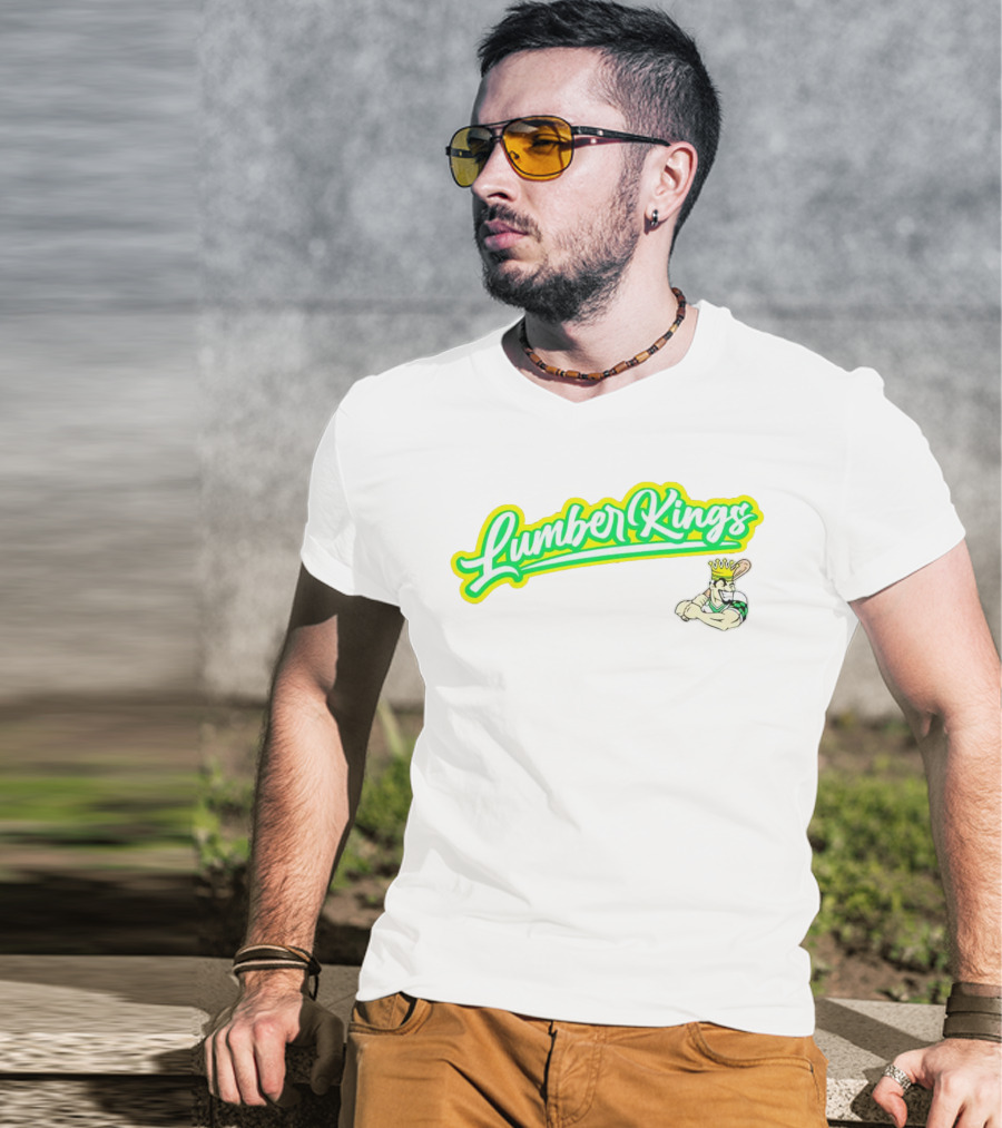 LumberKings Baseball Script With Crowned Bat Mascot T-Shirt