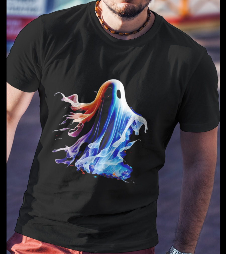 Ghost Halloween Vivid Colorful Abstract Specter T-Shirt