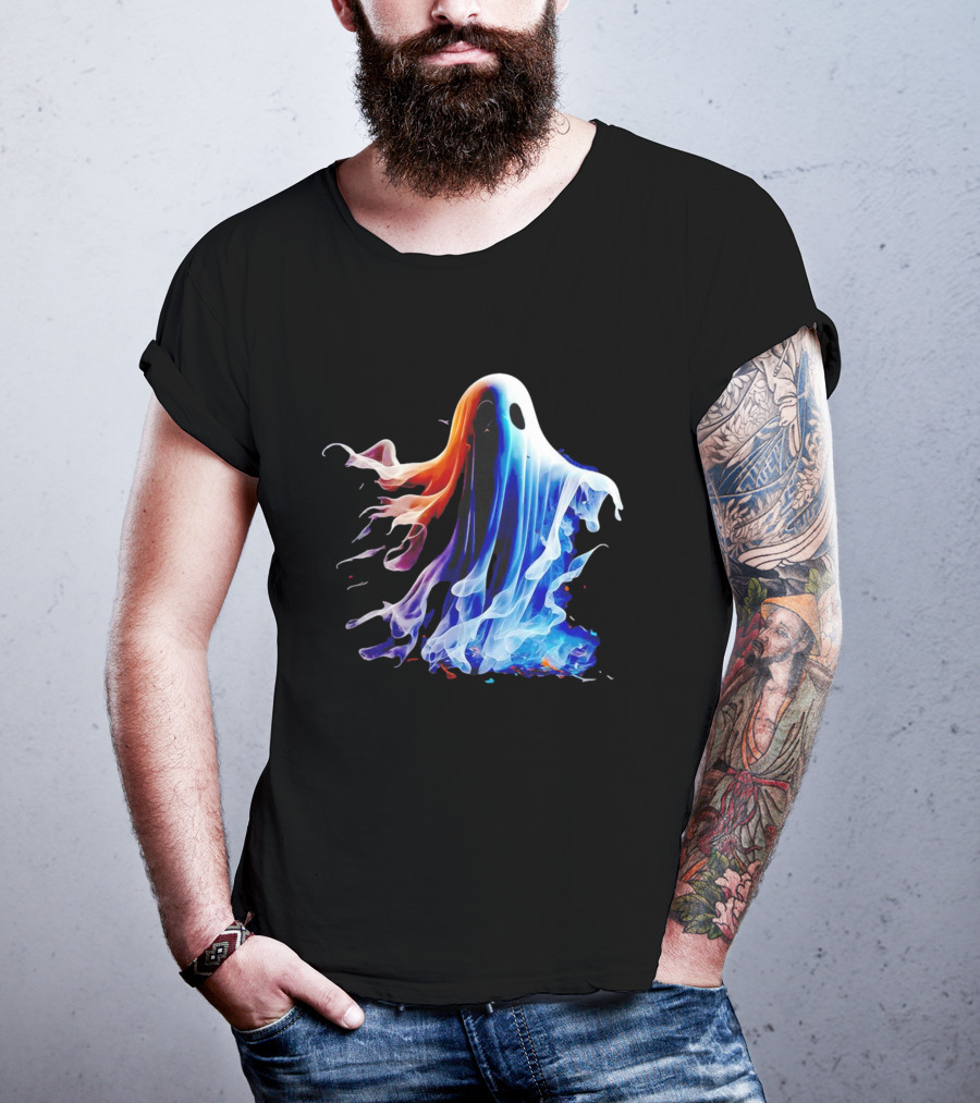 Ghost Halloween Vivid Colorful Abstract Specter T-Shirt