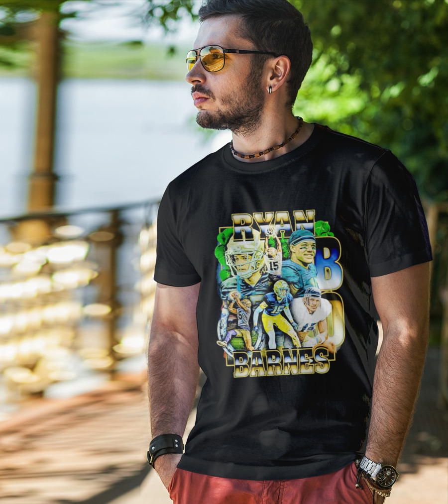 Ryan Barnes Notre Dame Fighting Irish Football Collage Vintage T-Shirt