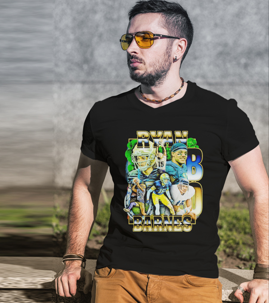 Ryan Barnes Notre Dame Fighting Irish Football Collage Vintage T-Shirt