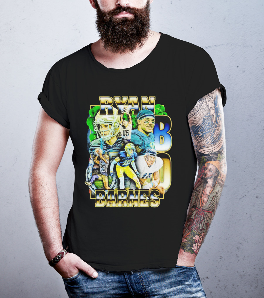 Ryan Barnes Notre Dame Fighting Irish Football Collage Vintage T-Shirt