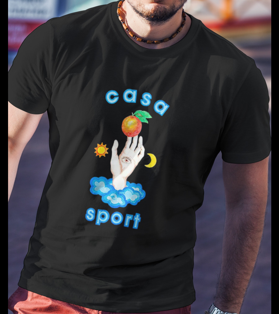 Casa Sport Hand And Eye With Sun Moon Clouds And Fruit T-Shirt