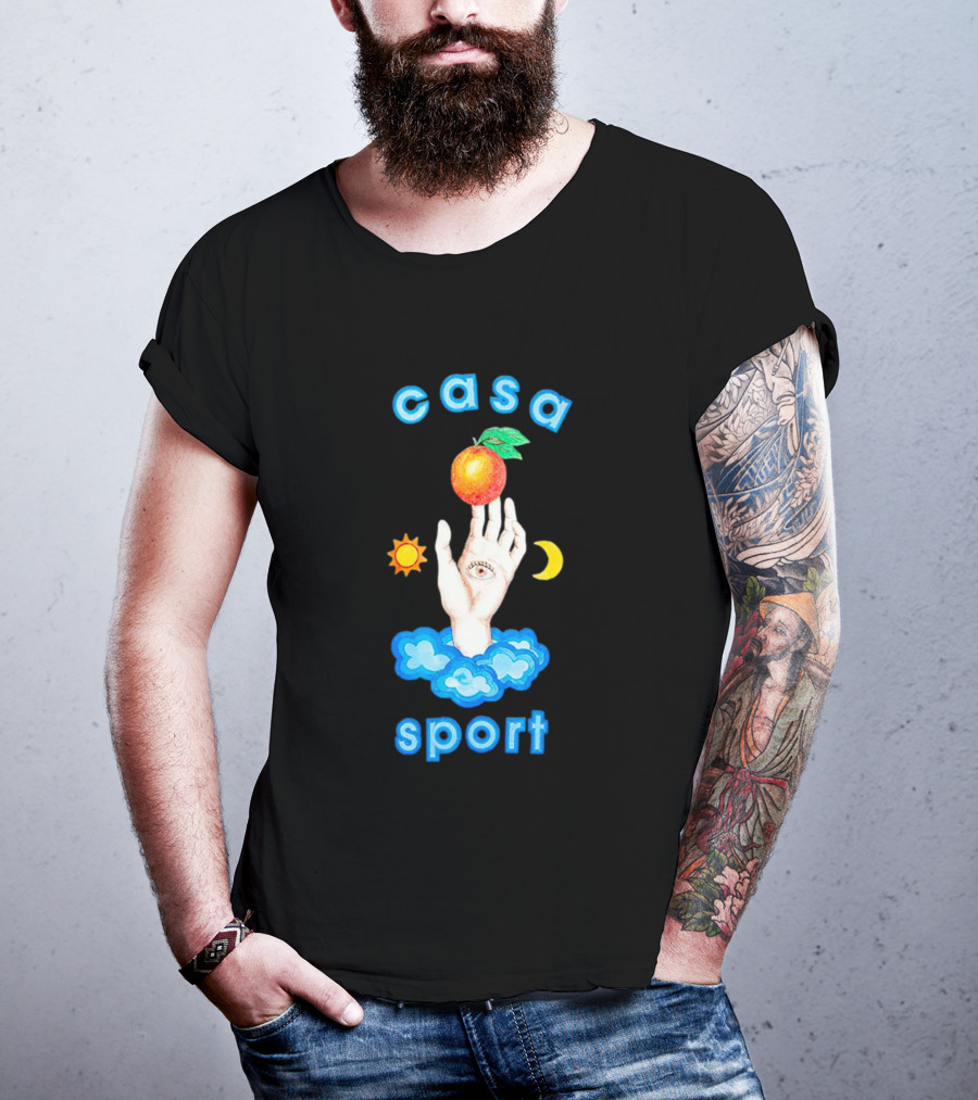 Casa Sport Hand And Eye With Sun Moon Clouds And Fruit T-Shirt