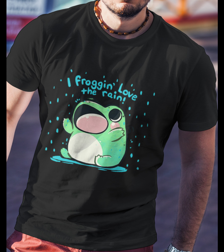 I Froggin' Love The Rain Cute Frog Rainy Day Fun T-Shirt