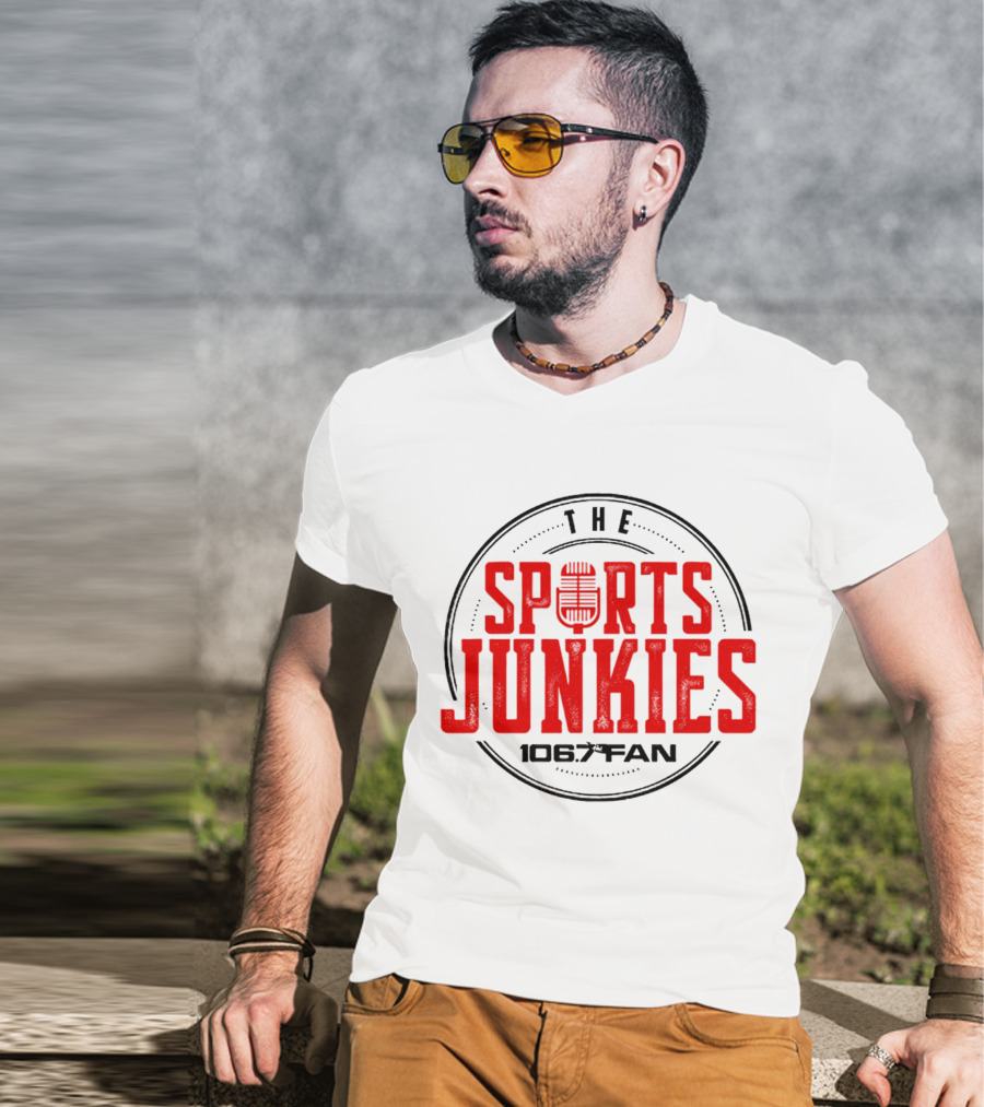 The Sports Junkies 106.7 Fan Radio Mic T-Shirt