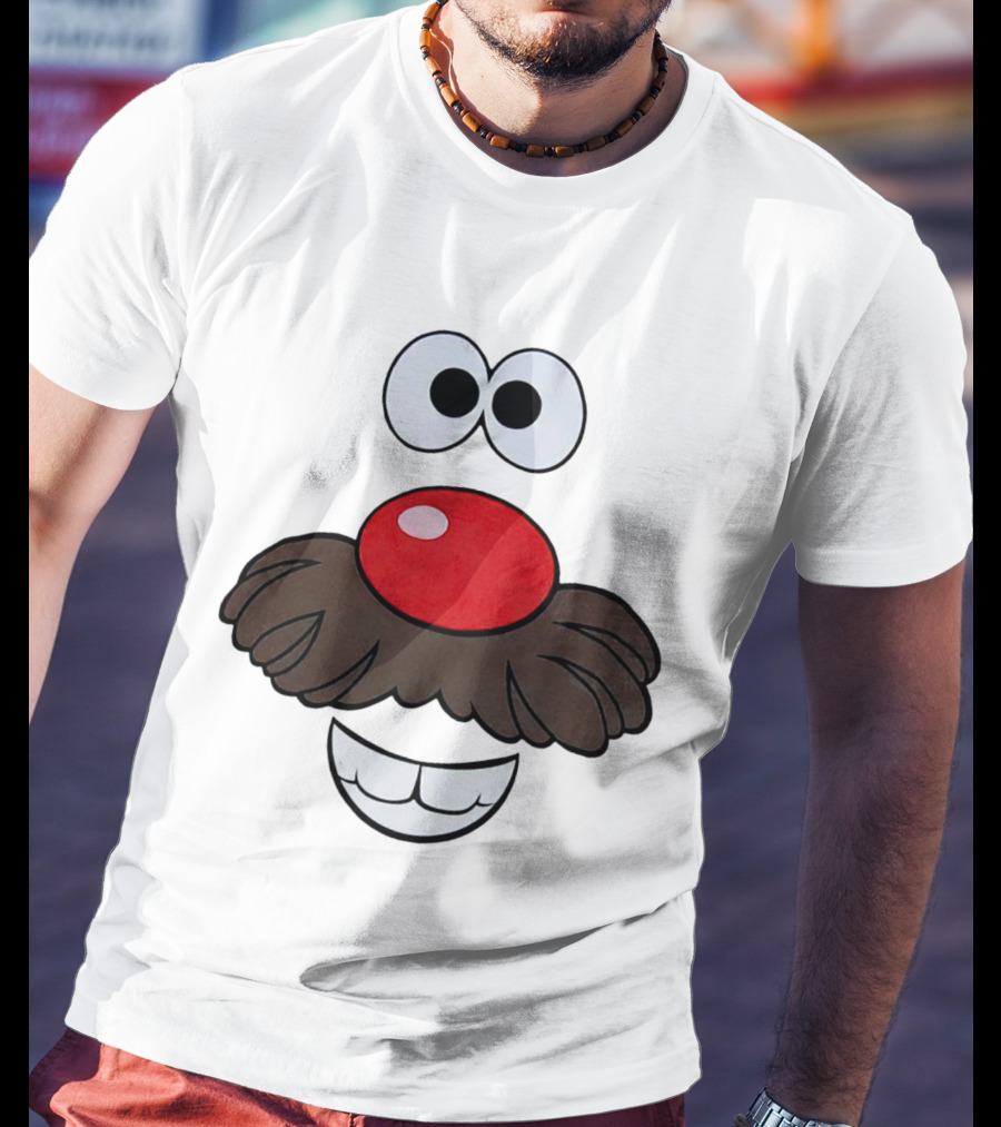 Mr. Potato Head Face Features Cartoon Eyes Nose Mouth T-Shirt