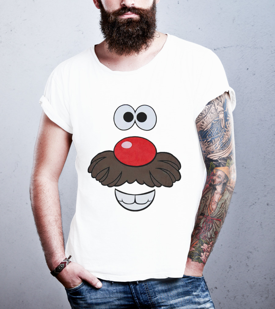 Mr. Potato Head Face Features Cartoon Eyes Nose Mouth T-Shirt
