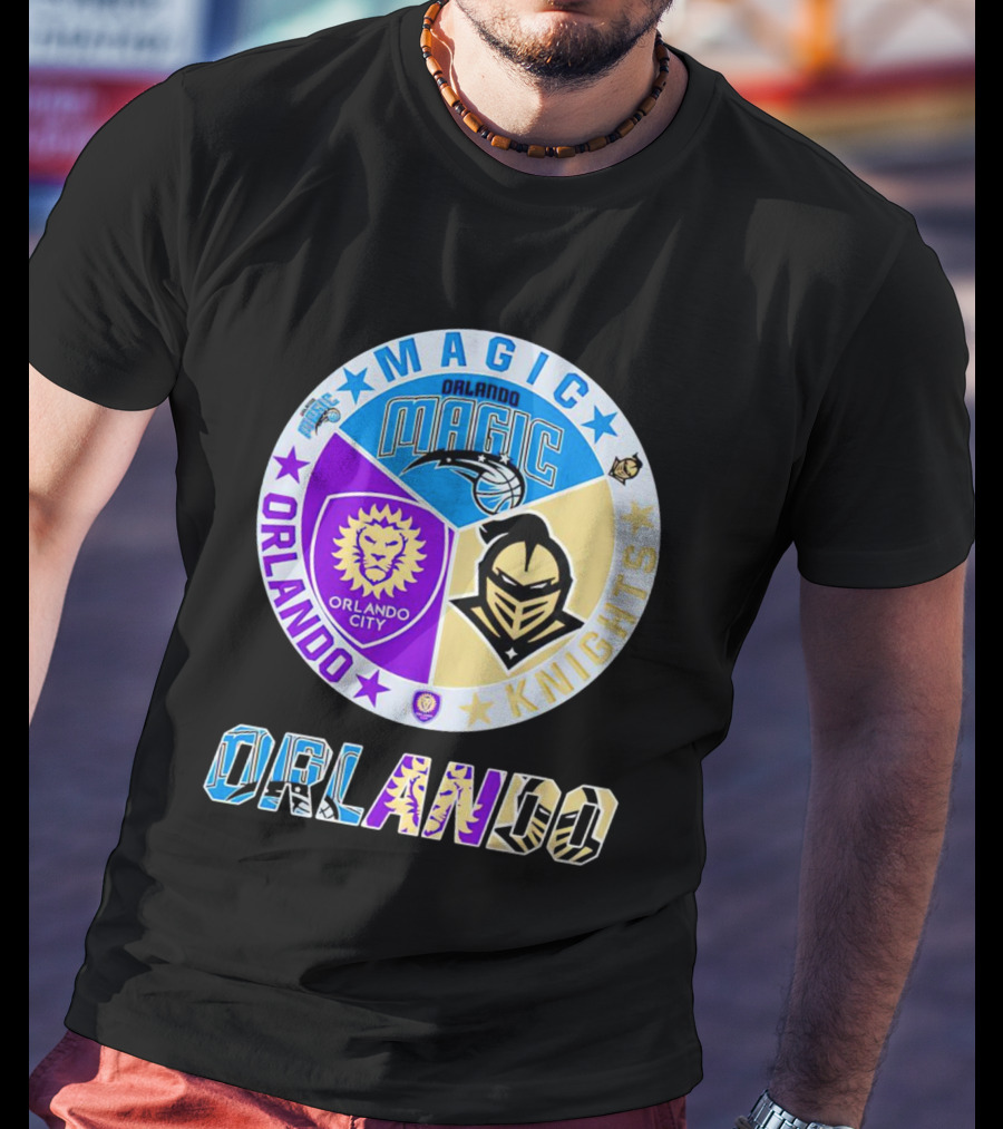 Orlando Magic Orlando City UCF Knights Stars Badge T-Shirt
