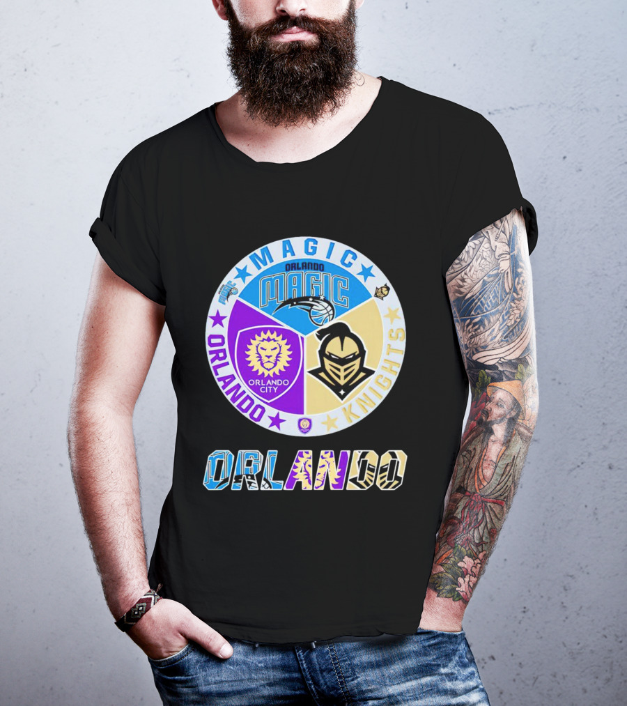 Orlando Magic Orlando City UCF Knights Stars Badge T-Shirt