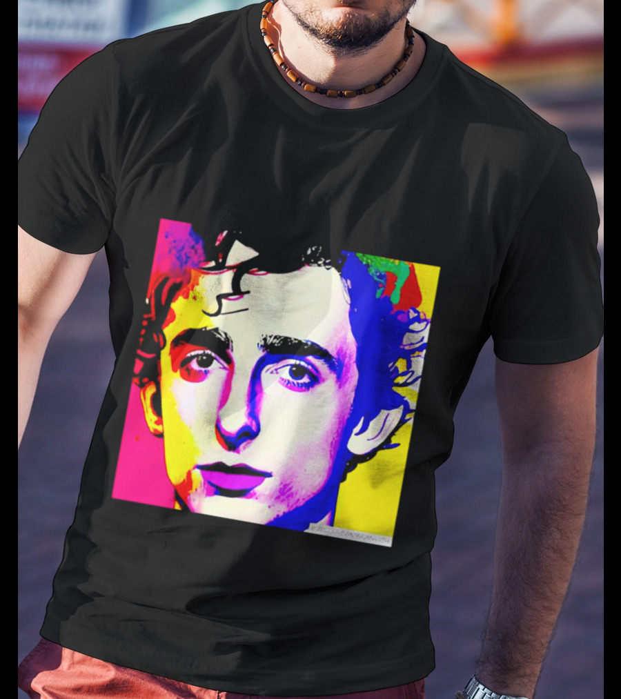 Timothee Chalamet Pop Art Portrait Multicolored Andy Warhol T-Shirt