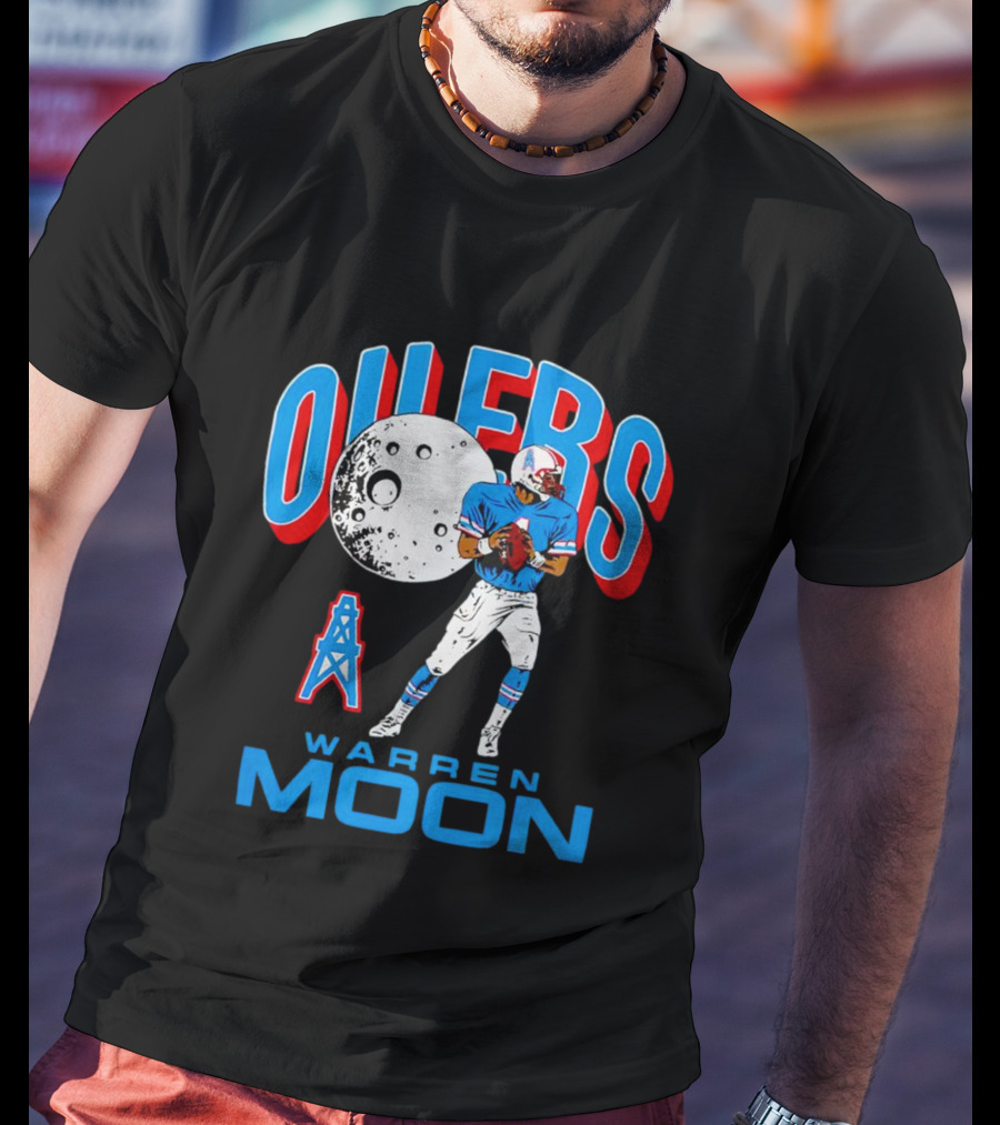 Tennessee Titans Oilers Warren Moon Retro Football Legend T-Shirt