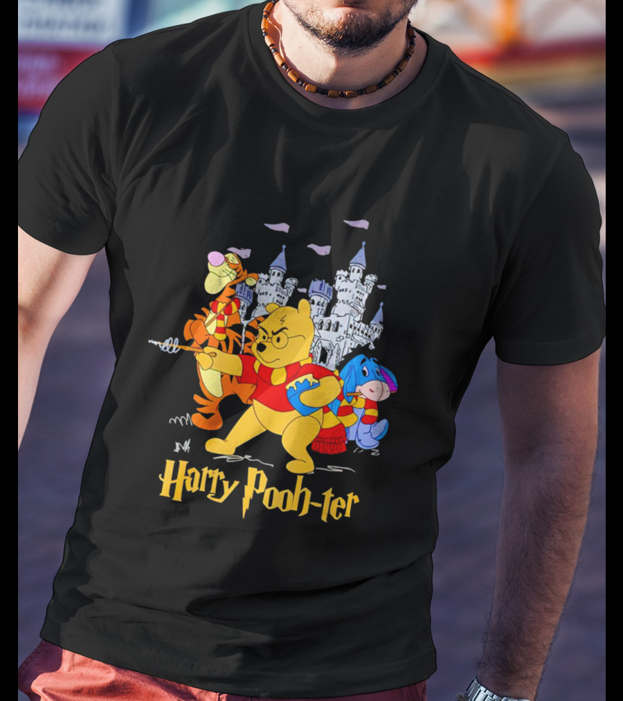 Winnie-the-Pooh Harry Pooh-ter Wizarding Wonders With Tigger And Eeyore In Castle Adventure T-Shirt