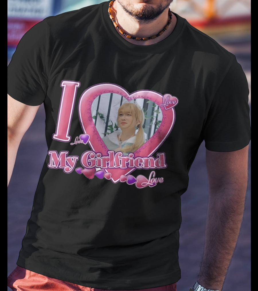 I Love My Girlfriend Love Heart Frame T-Shirt