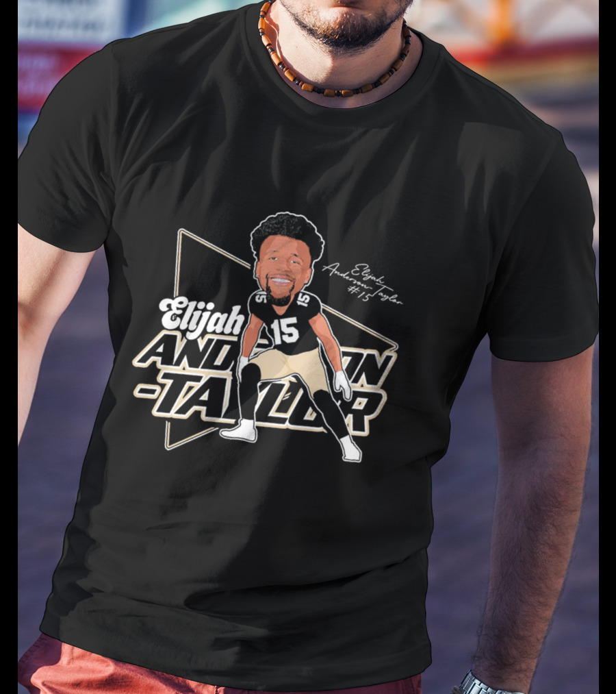 Elijah Anderson-Taylor 15 FIU Panthers Football Signature Caricature T-Shirt