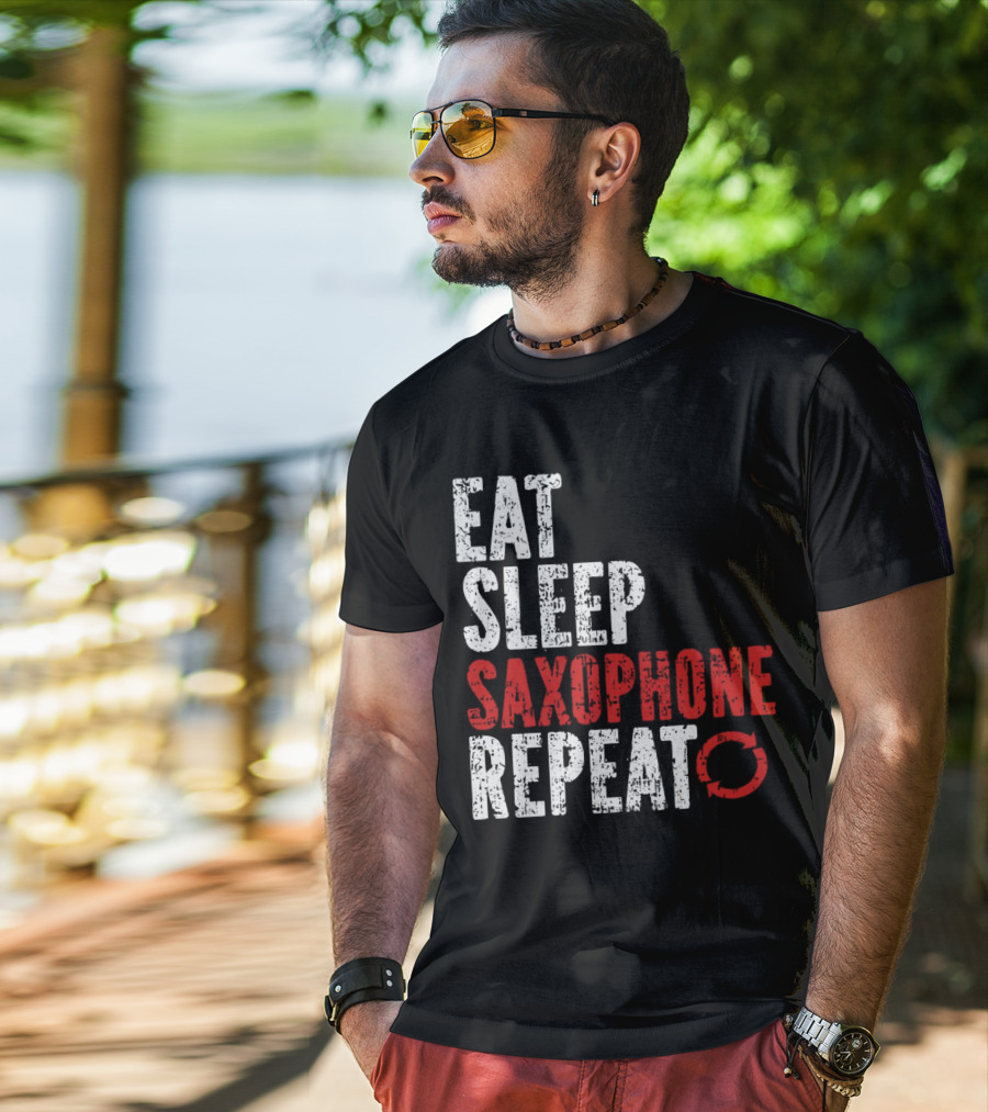 Eat Sleep Saxophone Repeat Halloween T-Shirt