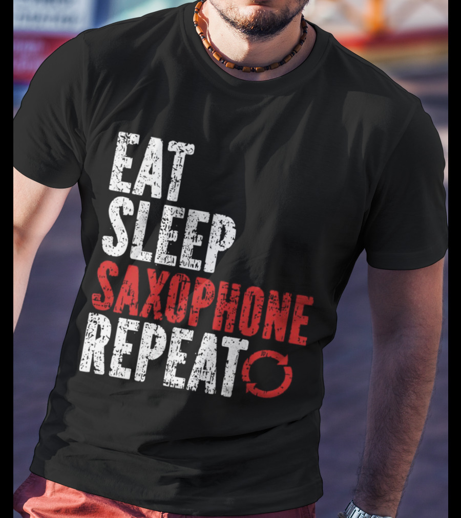 Eat Sleep Saxophone Repeat Halloween T-Shirt