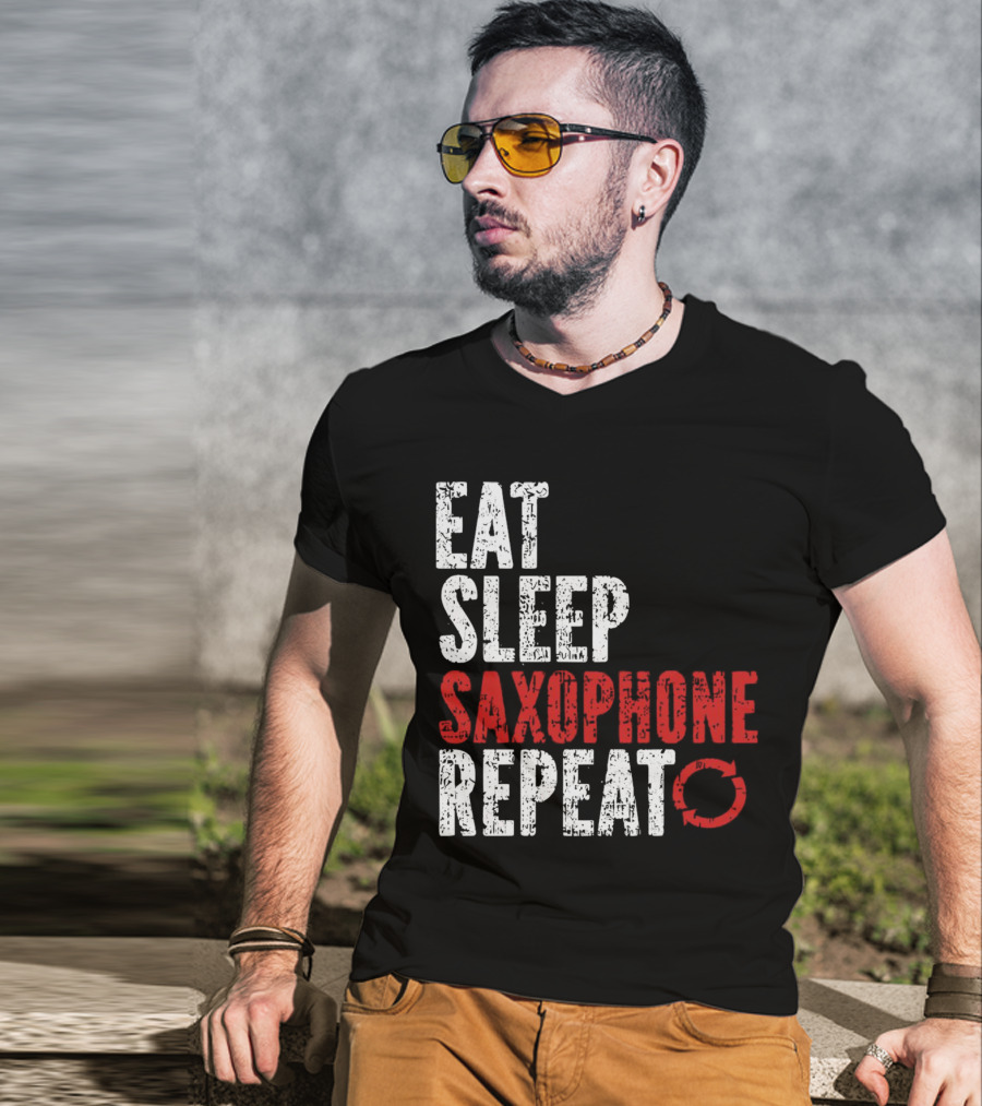 Eat Sleep Saxophone Repeat Halloween T-Shirt