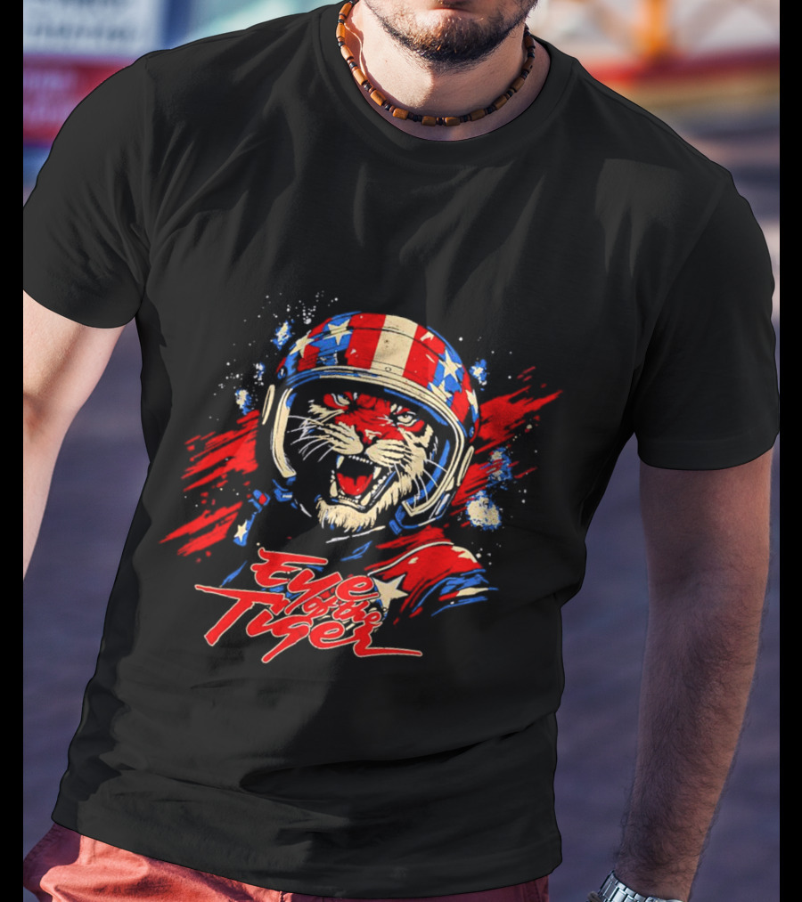Eye Of The Tiger American Patriotic Helmet T-Shirt