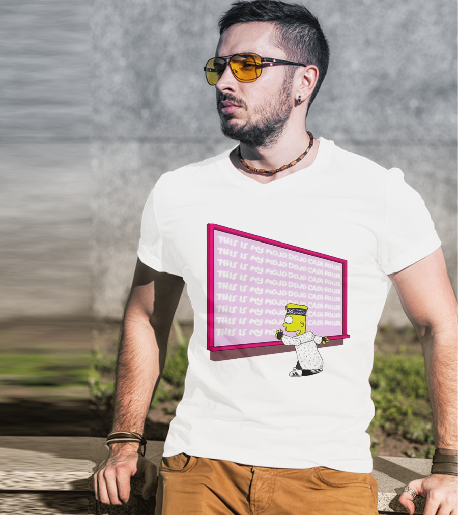 The Simpsons This Is My Mojo Dojo Casa House Bart Simpson Chalkboard Scene T-Shirt