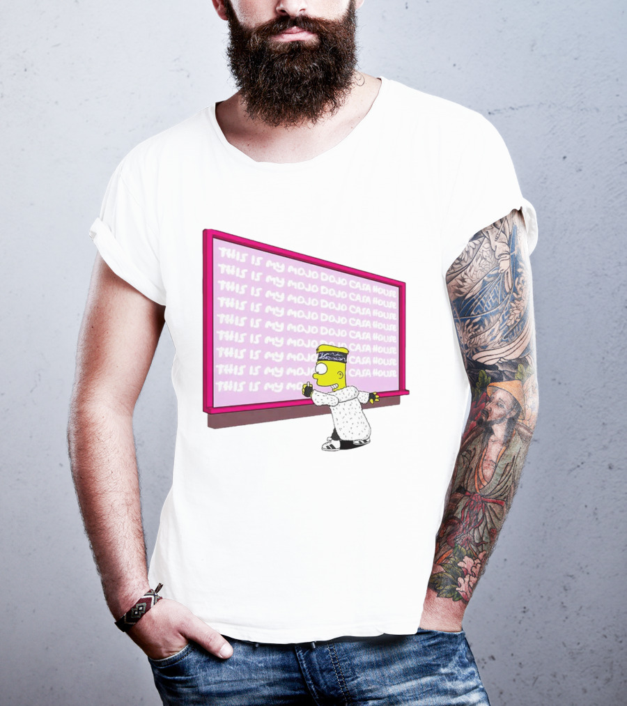 The Simpsons This Is My Mojo Dojo Casa House Bart Simpson Chalkboard Scene T-Shirt
