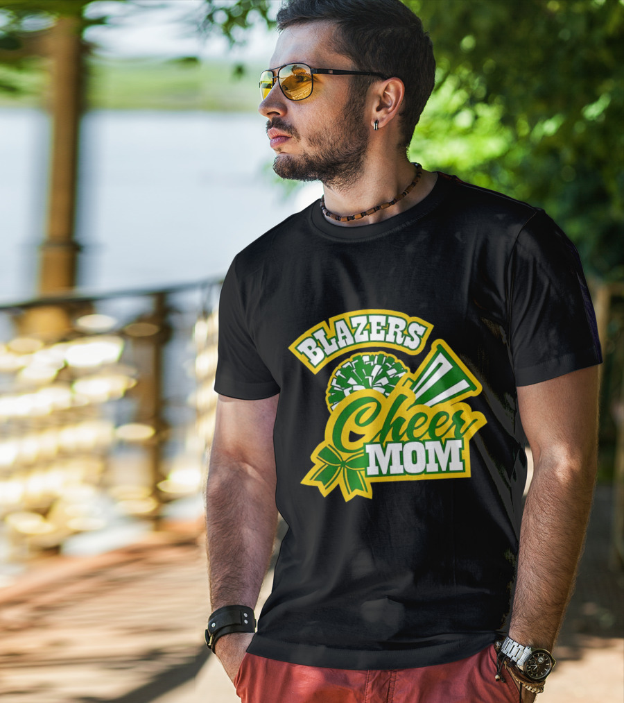 Blazers Cheer Mom Pom Pom And Megaphone Enthusiast T-Shirt