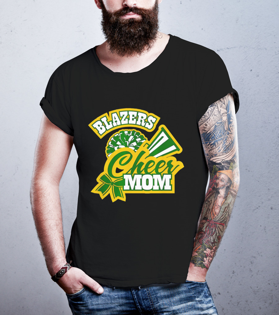 Blazers Cheer Mom Pom Pom And Megaphone Enthusiast T-Shirt