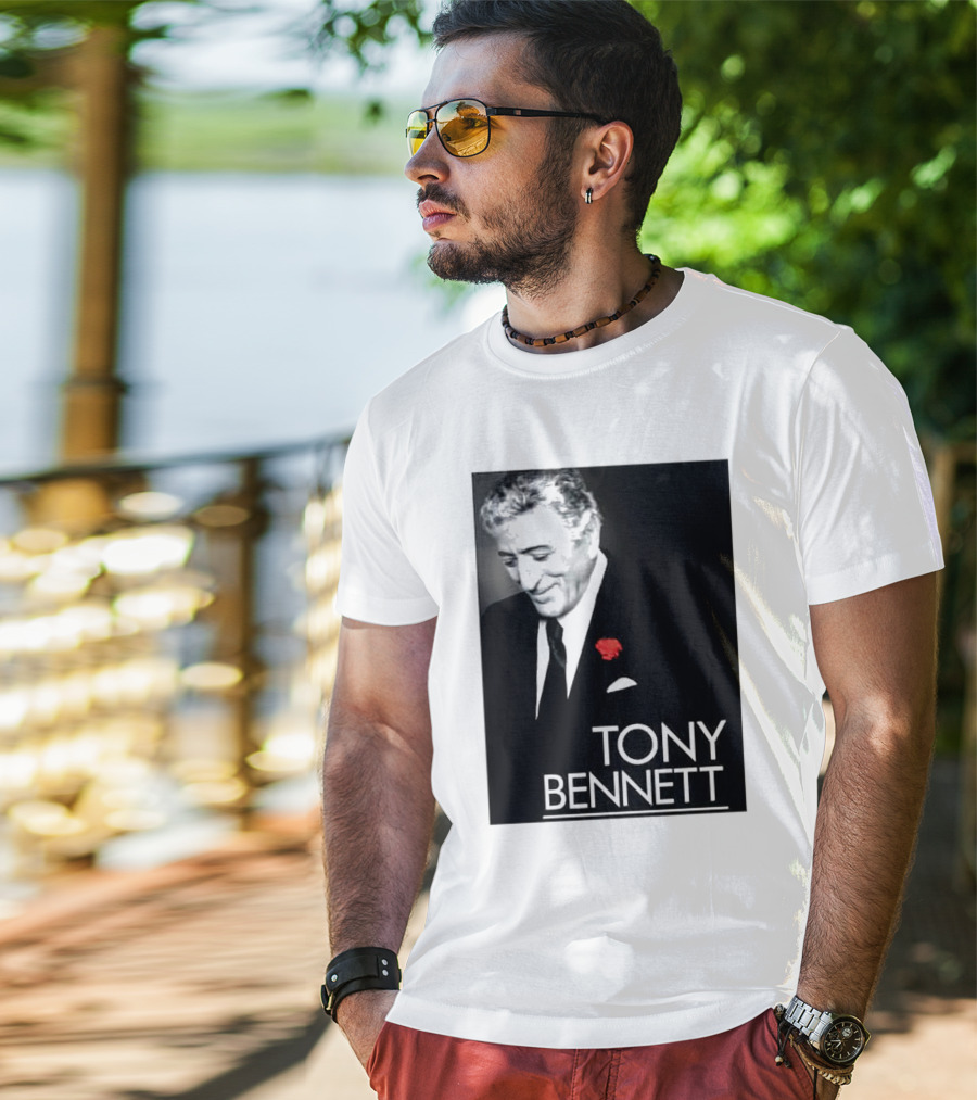 Tony Bennett Thank You For The Memories With Red Rose T-Shirt