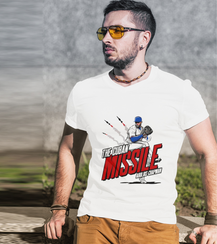 Aroldis Chapman The Cuban Missile Texas MLBPA T-Shirt