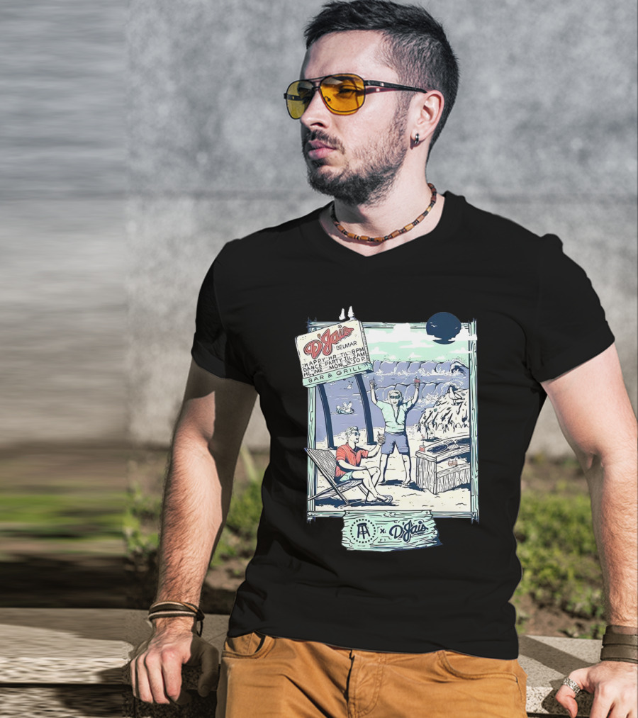 X D'jais Delmar Bar And Grill Happy Hour Beach Party Scene T-Shirt