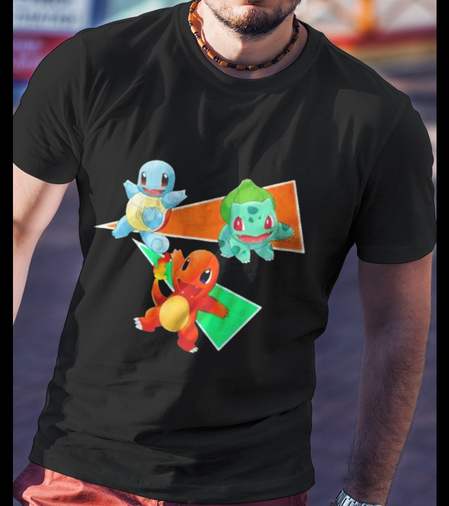 Charmander Bulbasaur Squirtle Pokemon Starter Trio T-Shirt